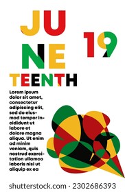 Juneteenth template poster with beautiful abstract shape. Vector illustration