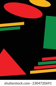 Juneteenth theme black, red, yellow, green color background, liberty day, annual holiday. Vector design for banner, greeting card, poster, social media.