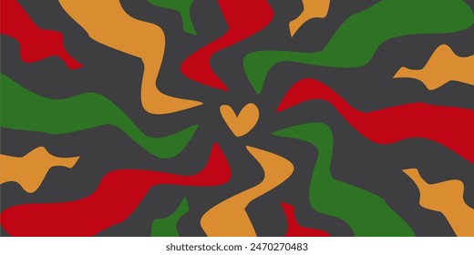 juneteenth theme swirl wave background. design template for banner, poster, greeting card, social media.
