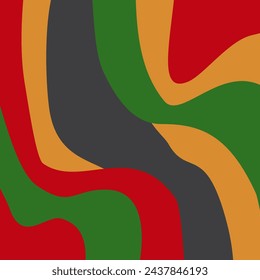 Juneteenth theme wavy abstract background, freedom day, annual holiday. Vector design for banners, greeting cards, posters.