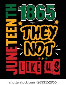 Juneteenth they not like us 1865 shirt print template typography design for vector file.