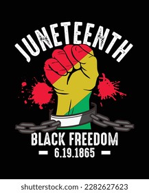 Juni-T-Shirt-Design Juneteenth Black Freedom 6.19.1865