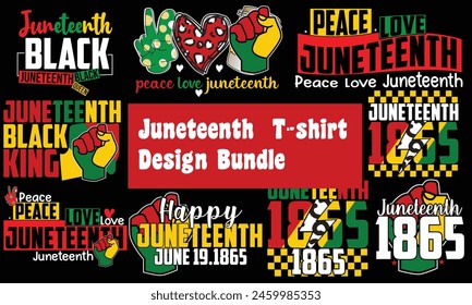 Paquete de diseño de camiseta Juneteenth. Obtendrá el archivo eps con 300ppi.