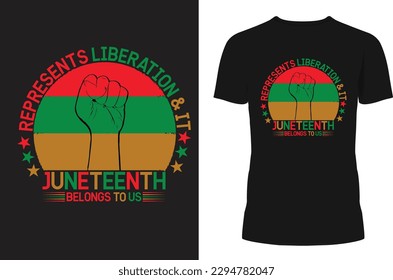 Jugendliches T-Shirt-Design, Junetzehnte Festival-T-Shirt-Design, Juneteenth Repräsentiert das T-Shirt-Design von Liberations,