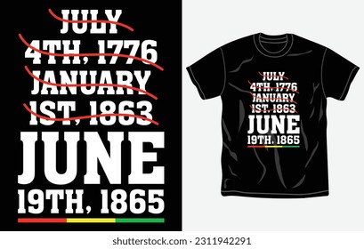 Juneteenth tshirt design and print template, Quotes, Typography design, June 19, African American shirt design, Fully editable vector template.