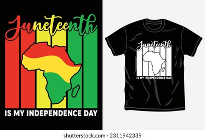 Juneteenth tshirt design and print template, Quotes, Typography design, June 19, African American shirt design, Fully editable vector template.