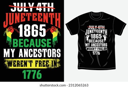 Juneteenth tshirt design and print template, Quotes, Typography design, June 19, African American shirt design, Fully editable vector template.