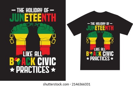 Juneteenth Tshirt design or printable vector template