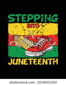 Juneteenth T-shirt design Stepping Into Juneteenth