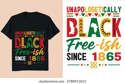 Juneteenth Typography Design Unapologetically Black Free-Ish Since 1865