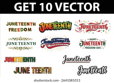 Juneteenth Typography Mega Bundle Handlettered  Graphic Text Designs 