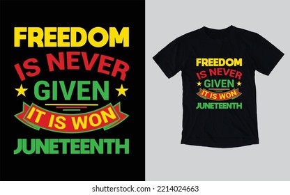 Juneteenth typography t-shirt design, Juneteenth Celebration, Happy Juneteenth day, Black History