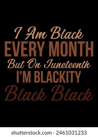 Diseño de camiseta de tipografía Juneteenth. EPS-10.