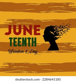 Juneteenth typography vector. Suitable for card, banner , or poster