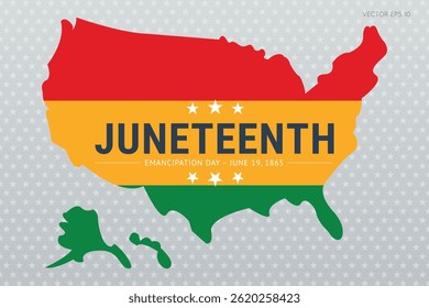 Juneteenth United States Map Emancipation Design