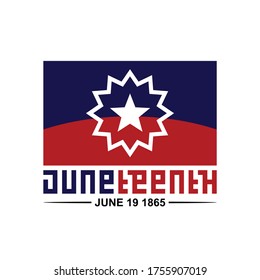 Juneteenth Vector Flag Illustration. Afro American celebration. Vector Logo.