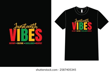 Juneteenth Vibes - History, Culture, Excellence, Respect Design