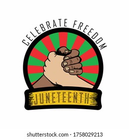 Juneteenth Vintage Logo. celebrating freedom. Juneteenth Independence Day. African-American history. Freedom or Emancipation day. celebrate freedom day. vector EPS10 