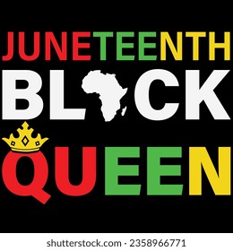 Juneteenth womens black queen crown t-shirt design