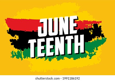 juneteenth writing with the best quality on a yellow background