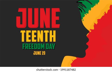juneteenth writing with black woman silhouette