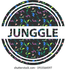 Junggle pattern typography for t-shirt design Premium vector