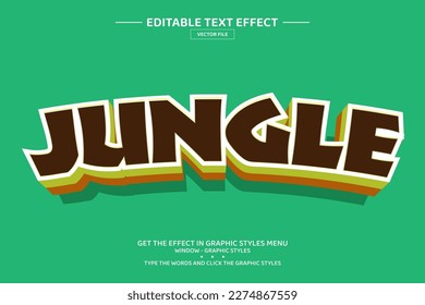 Jungle 3D editable text effect template