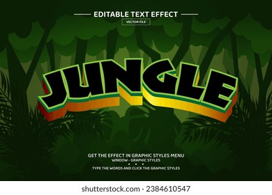 Jungle 3D editable text effect template