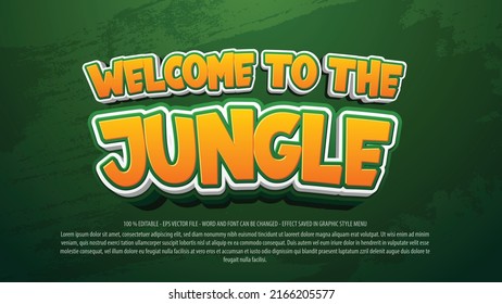 Jungle 3d style editable text effect template