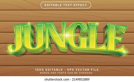 jungle 3d text effect and editable text effect with wood texture background