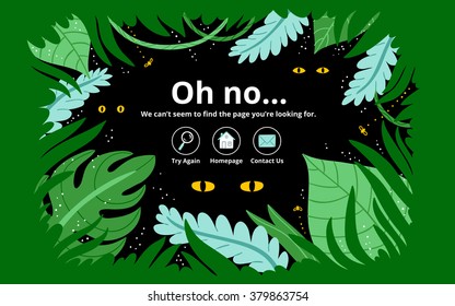 Jungle 404 error page, vector template
