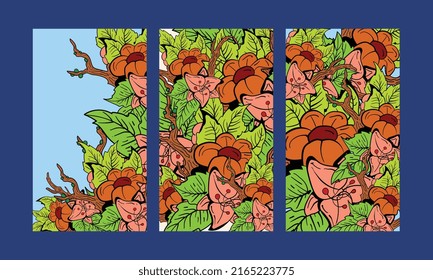 Jungle Abstract Doodle Background vector for Banner, poster, website, wallpaper, social media and pattern