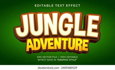 Jungle adventure 3d editable text effect template