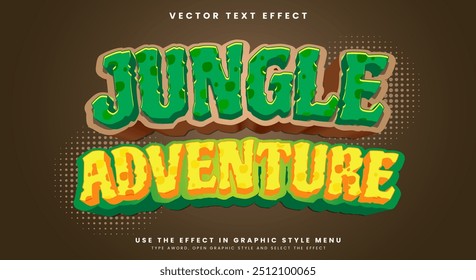 Jungle aventura 3d efeito de texto editável Modelo