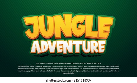 Jungle adventure 3d style text effect template - Shutterstock ID 2154618337