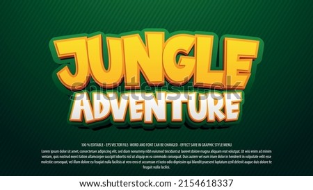 Jungle adventure 3d style text effect template
