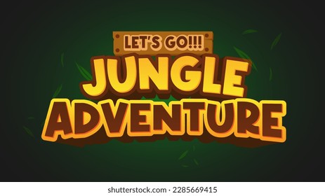 estilo de tipografía vectorial 3d de aventura de jungla