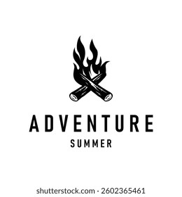 jungle adventure design with jungle camping logo concept summer activities symbol illustration product brand templet