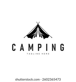 jungle adventure design with jungle camping logo concept summer activities symbol illustration product brand templet