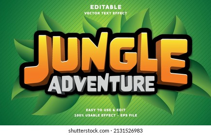 jungle adventure editable text effect with modern and simple style, usable for logo or campaign title