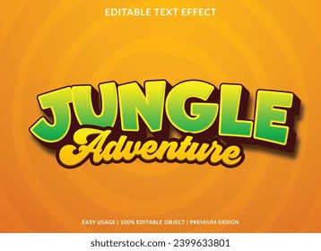 jungle adventure editable text effect template use for business brand and logo