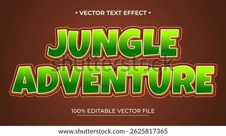 Jungle adventure Editable text Effect Comic Cartoon Quest Game tittle 3D Style