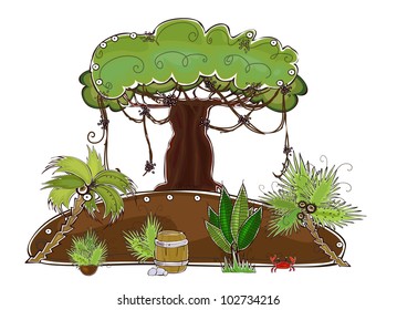 Jungle adventure Travel background "Happy world" collection