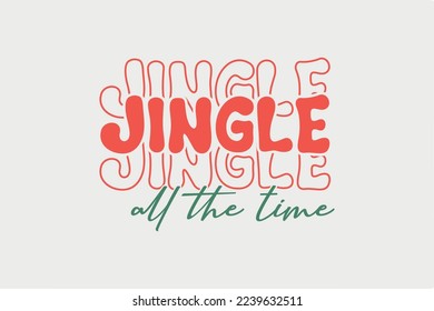 Jungle All the Time Retro Christmas T shirt Design
