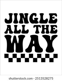 Jungle all the way Christmas retro wavy groovy t shirt design