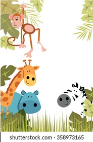 Jungle Animal Border Stock Vector (Royalty Free) 358973165 | Shutterstock