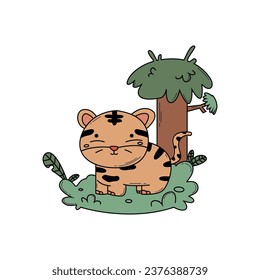 Jungle animal cartoon design vector illustration