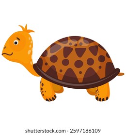 Jungle animal clipart turtle. Hand drawn vector illustration. Cute character. Summer sticker for kids festivities as birthday, party invitations.