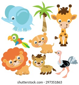 Jungle Animal Vector Illustration Stock Vector (Royalty Free) 297351863 ...