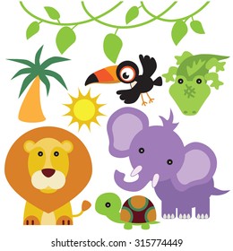 Jungle animal vector illustration